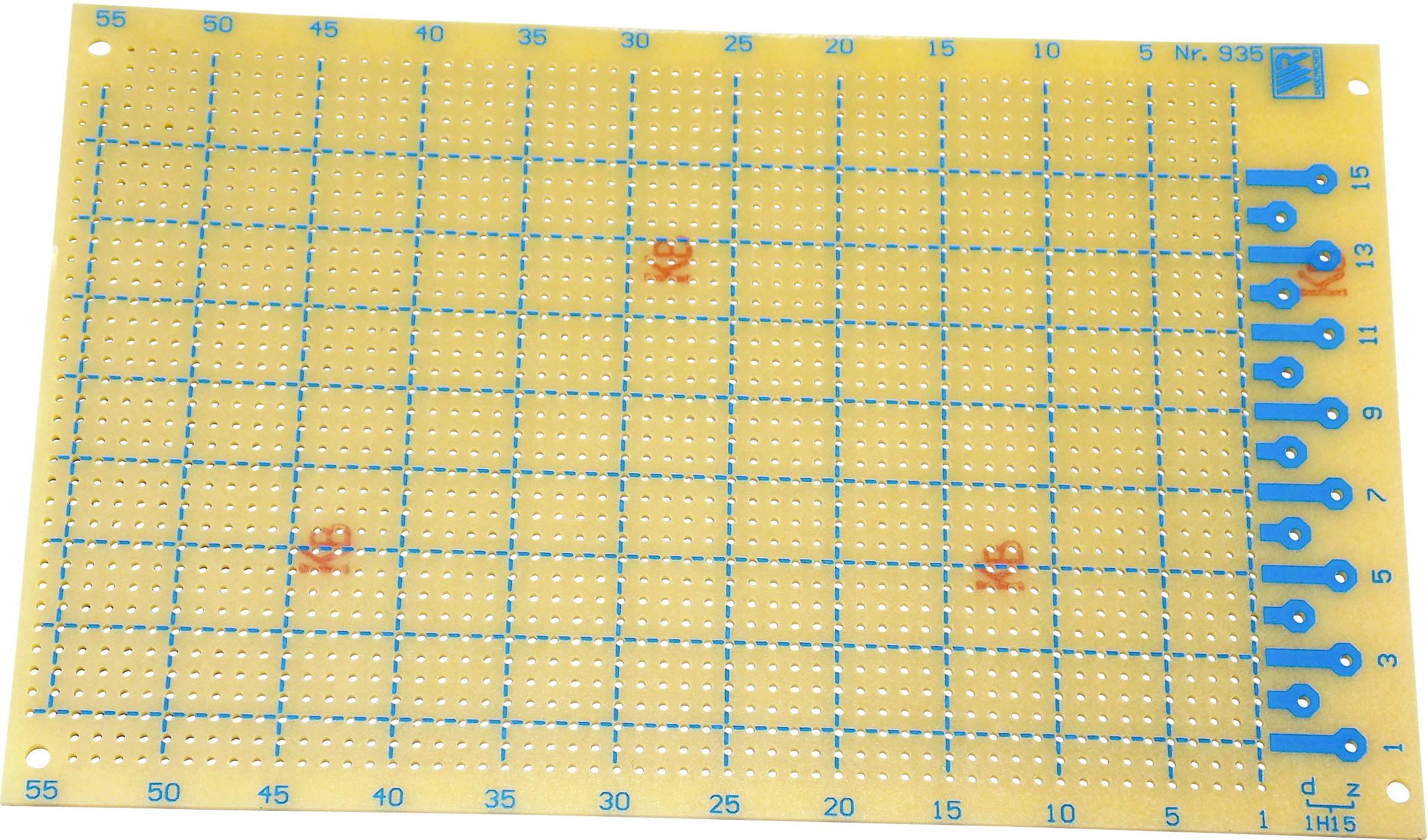 Rademacher WR-Typ 935 Experimentierplatine Hartpapier (L x B) 160 mm x 100 mm 35 µm Rastermaß 2.54 mm Inhalt 1 St.