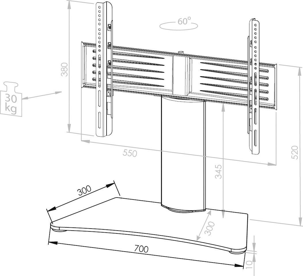 VCM Windoxa TV-Standfuß 55,9 cm (22") - 94,0 cm (37") Schwenkbar
