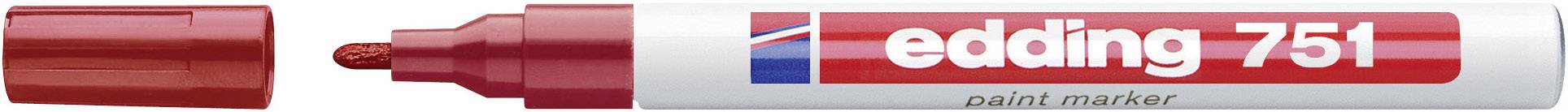 Roter Edding 751 Lackmarker ohne Kappe, Spitze sichtbar.