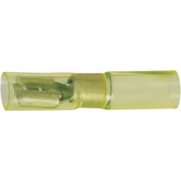 DSG Canusa 7934300102 Flachsteckhülse mit Schrumpfschlauch Steckbreite: 6.3mm Steckdicke: 0.8mm 180° Vollisoliert Gelb