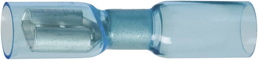 DSG Canusa 7934200502 Flachsteckhülse mit Schrumpfschlauch Steckbreite: 6.3mm Steckdicke: 0.8mm 180° Vollisoliert Blau