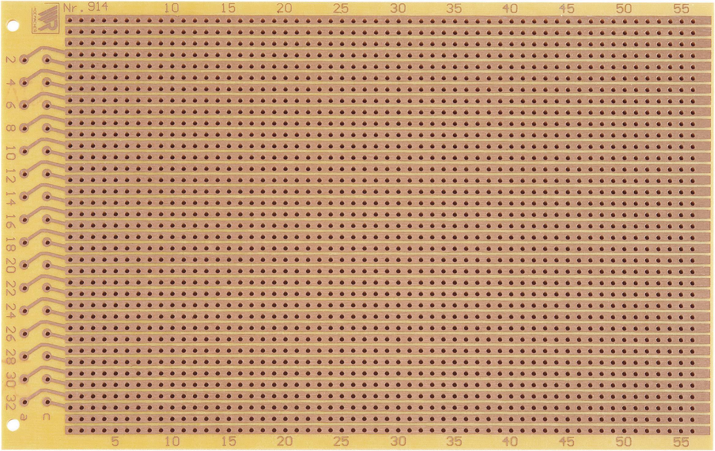 Rademacher WR-Typ 914 Prüfungsplatine nach IHK-Richtlinie Hartpapier (L x B) 160mm x 100mm 35µm Rastermaß 2.54mm Inhalt 1St.