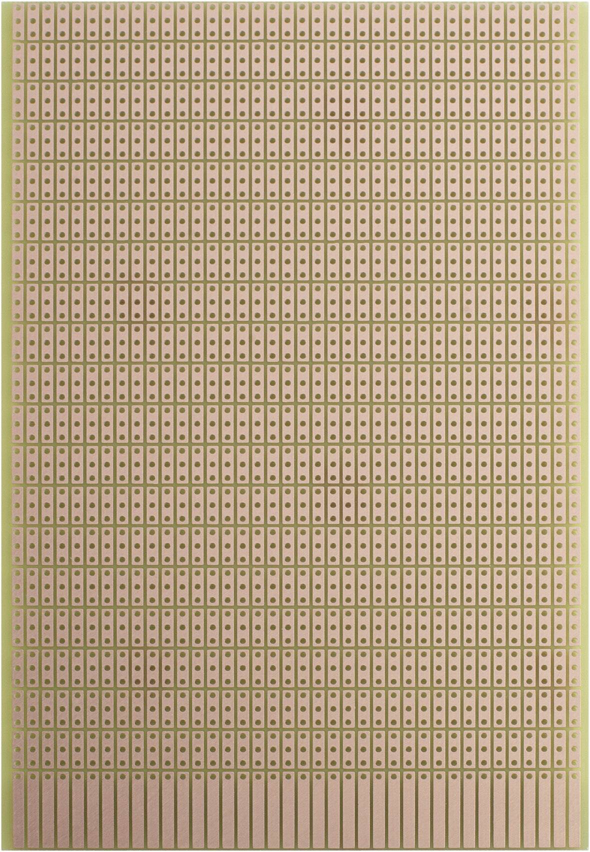 Beige Lochkarte mit zahlreichen kleinen rechteckigen Löchern, gleichmäßig angeordnet in Zeilen und Spalten, vor gelbem Hintergrund.