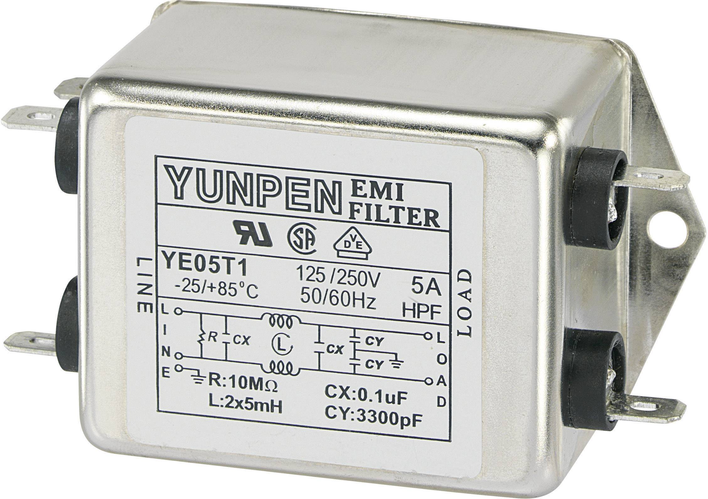 Yunpen 530093 YE05T1 Entstörfilter 250 V/AC 5A 5 mH (L x B x H) 75 x 51 x 37mm 1St.