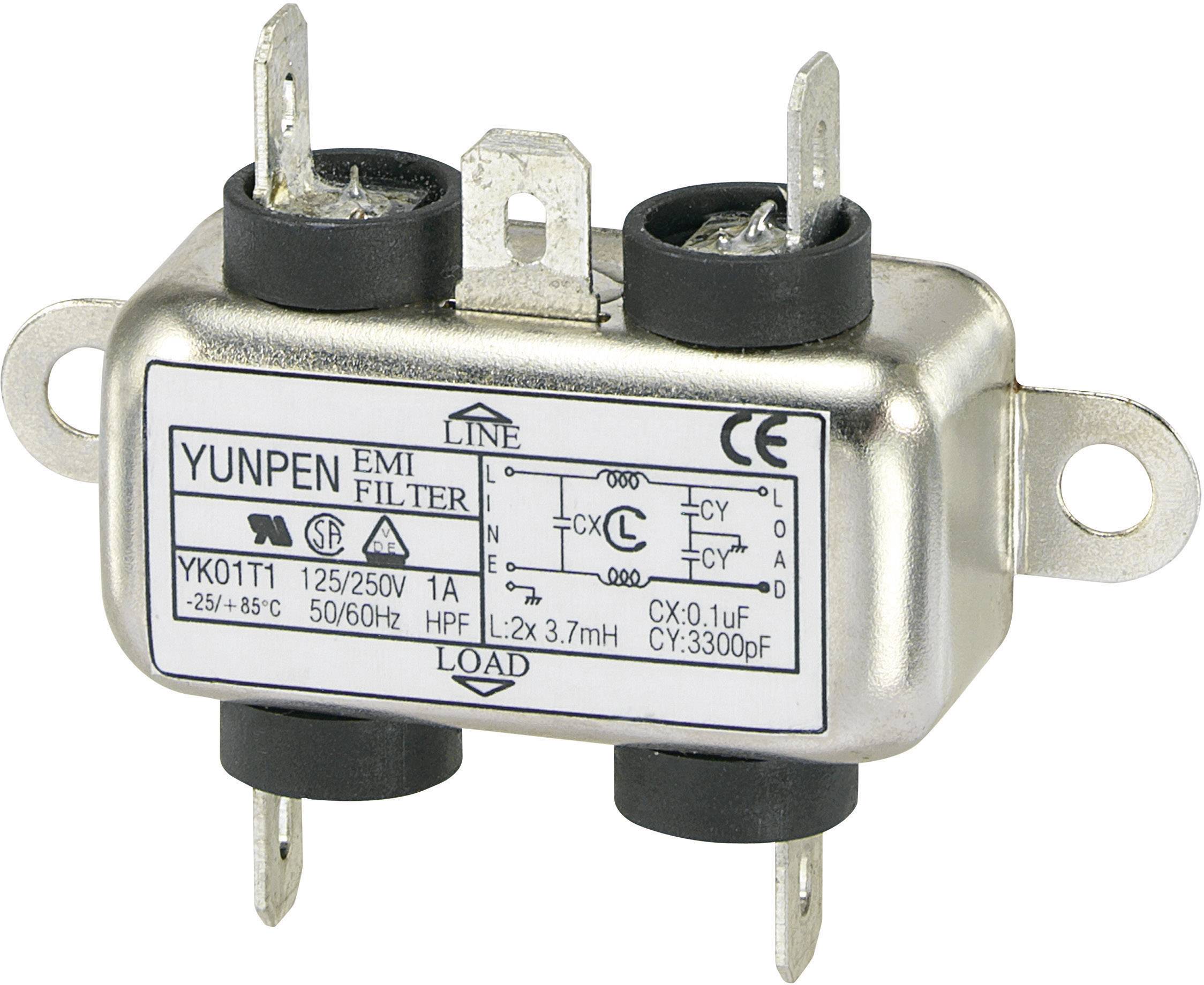 Yunpen 530105 YK01T1 Entstörfilter 250 V/AC 1 A 3.7 mH (L x B x H) 44 x 48.7 x 18 mm 1 St.
