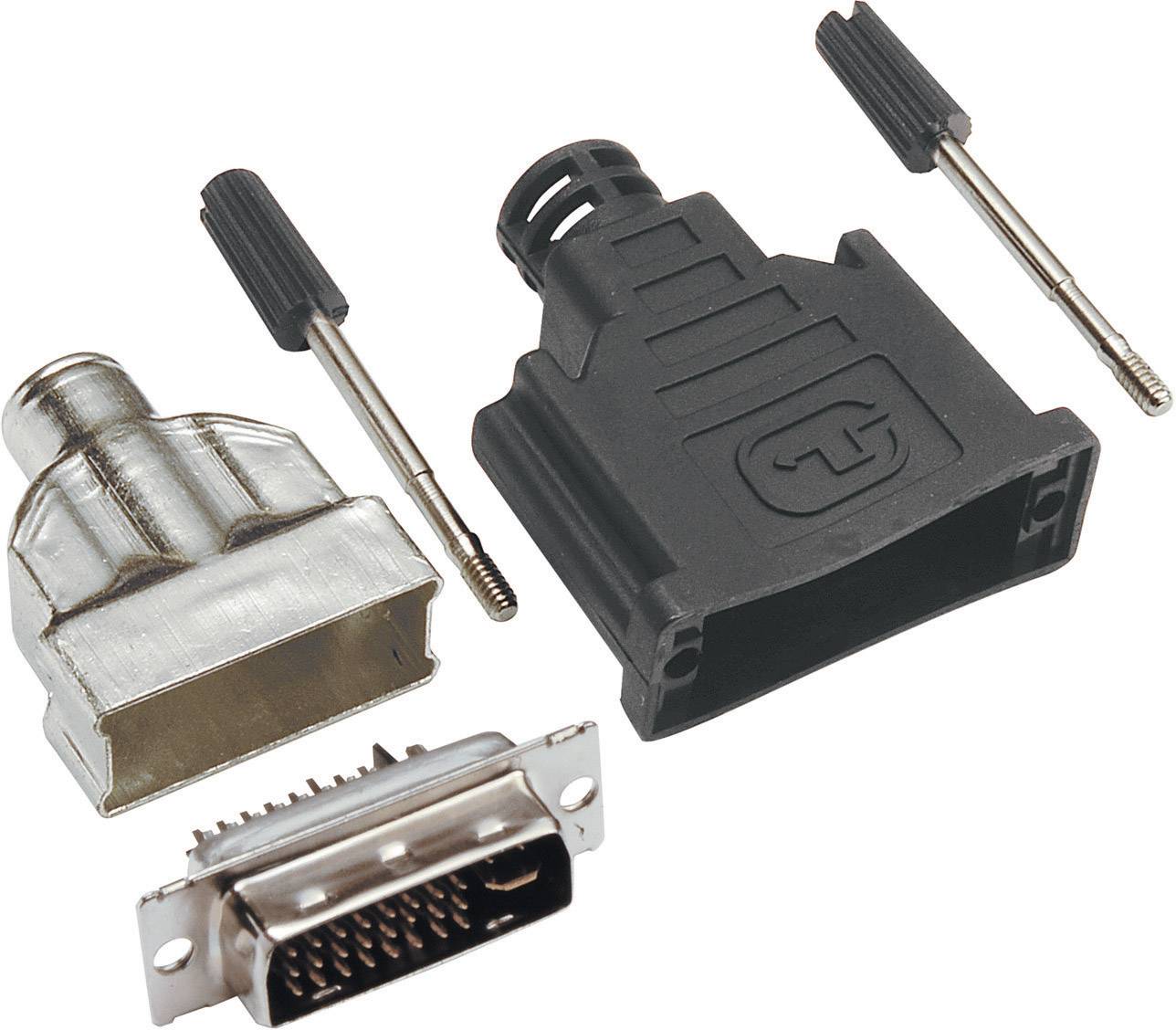 VGA-Steckerset mit Abdeckung, Schrauben und Stecker. Hauptkomponenten für Computer- und Displayverbindungen.