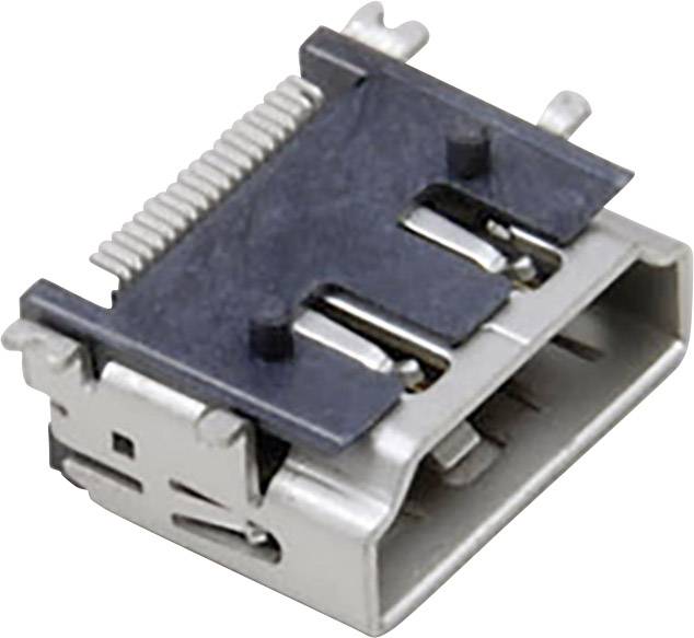 BKL Electronic 0907006 HDMI-Steckverbinder Buchse, Einbau horizontal Polzahl (num): 19 Silber