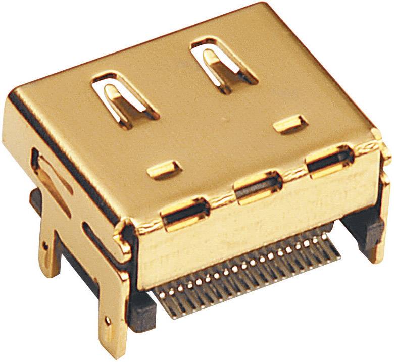 BKL Electronic 0907008 HDMI-Steckverbinder Buchse, Einbau vertikal Polzahl: 19 Gold 1St.