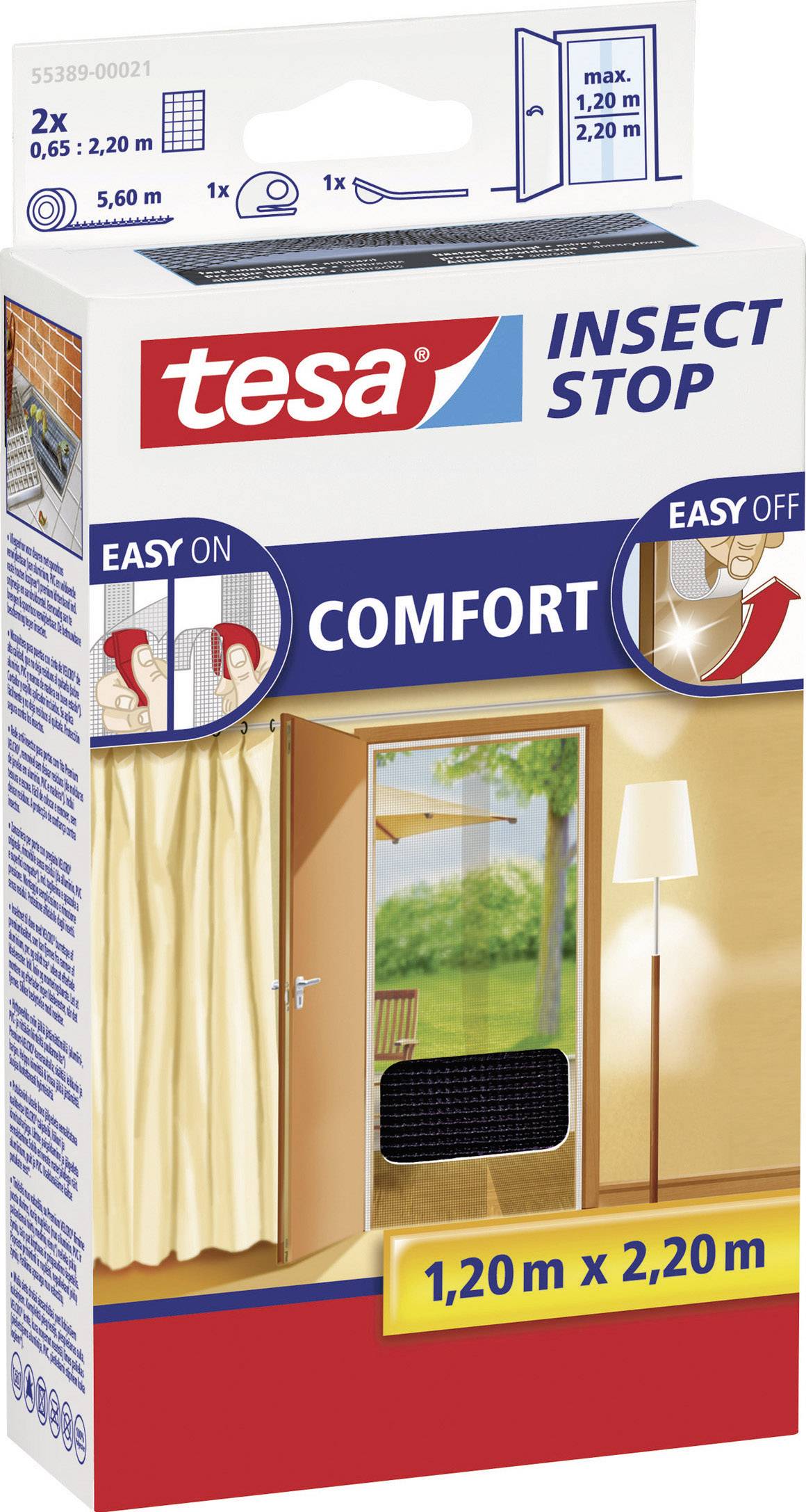 tesa COMFORT 55389-00021-00 Tür-Fliegengitter (B x H) 1200 mm x 2200 mm Anthrazit 1 St.