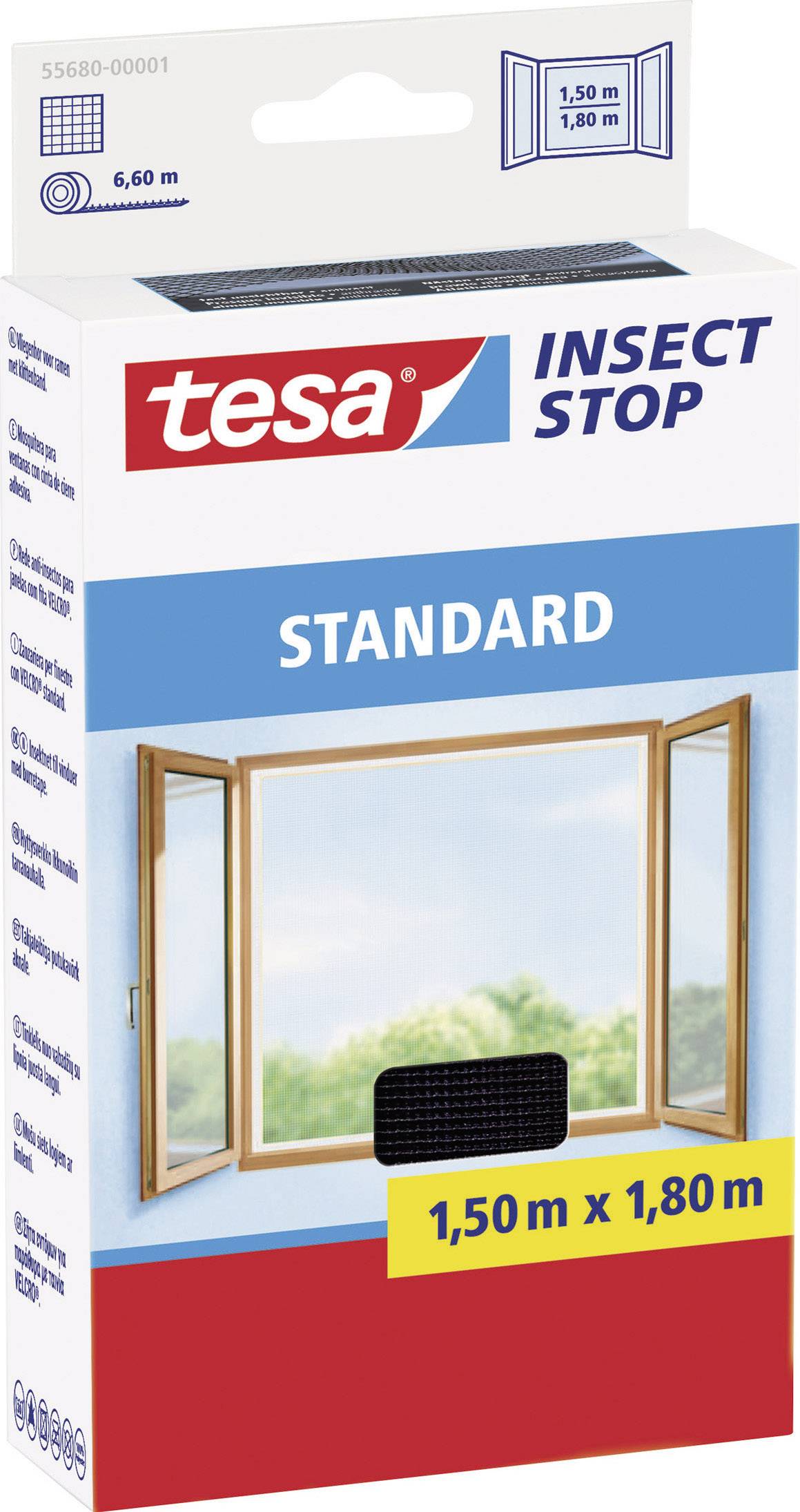 tesa Insect Stop STANDARD 55680-01 Fliegengitter (L x B) 1500 mm x 1800 mm Anthrazit 1 St.
