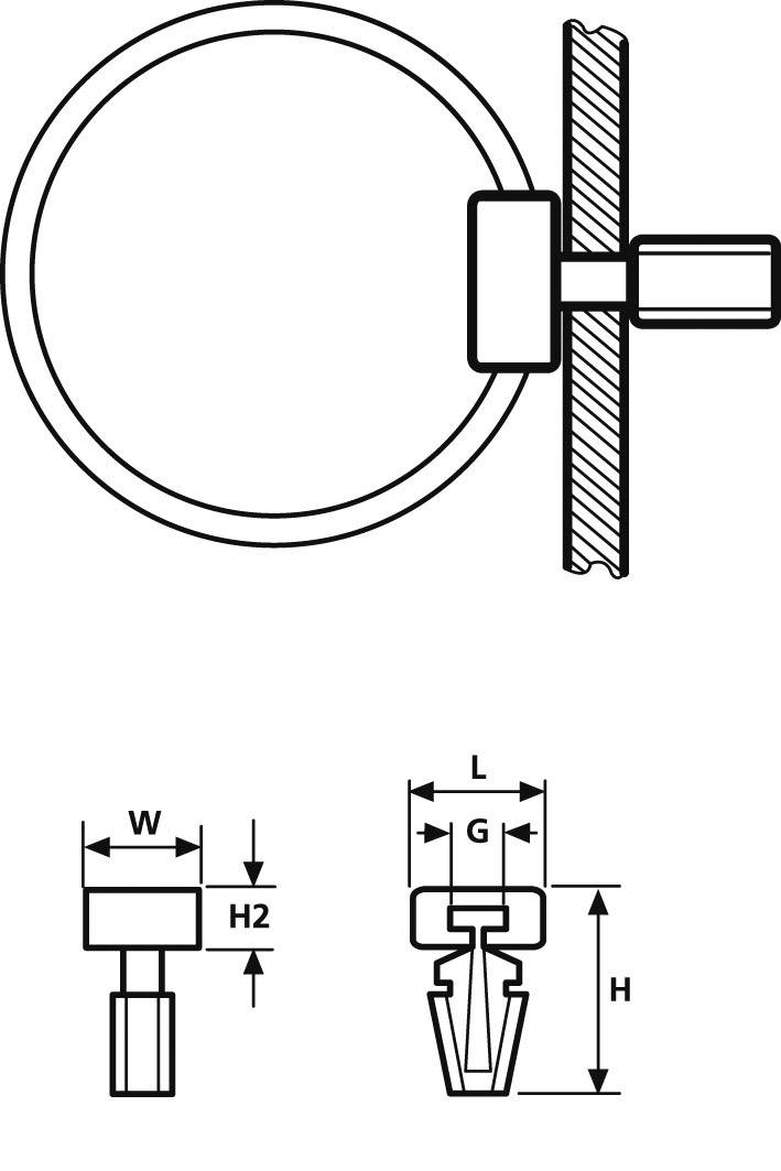 HellermannTyton TM1SF-N66-NA-C1 Befestigungssockel 151-40119 mit Spreizanker Natur 1 St.