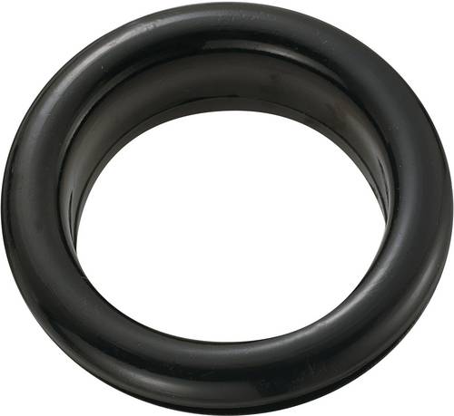 TRU COMPONENTS TC-GEQR-2621203 Kabeltülle offen Klemm-Ø (max.) 20.8mm Plattenstärke (max.) 2.4mm PVC Schwarz 100St.