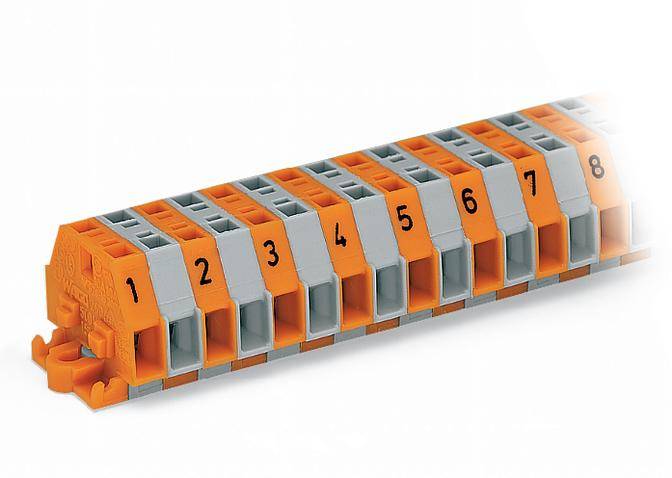 WAGO 260-410 Klemmenleiste 6mm Zugfeder Belegung: L Grau 25St.