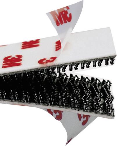 SJ 3550 Klettstreifen zum Aufkleben Pilzkopf (L x B) 1000mm x 25mm Schwarz Meterware