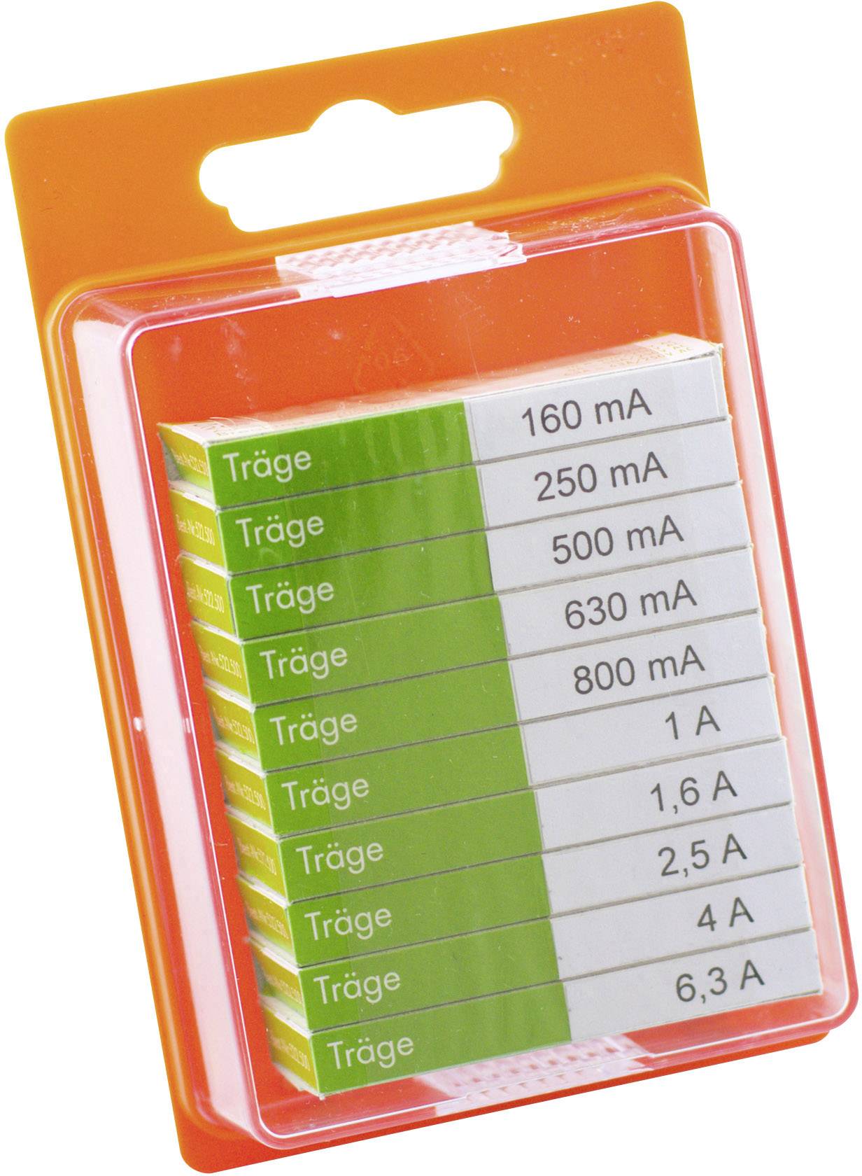 ESKA 122.0.8 12208 Feinsicherung-Sortiment (Ø x L) 5 mm x 20 mm Träge -T- Inhalt 100 St.