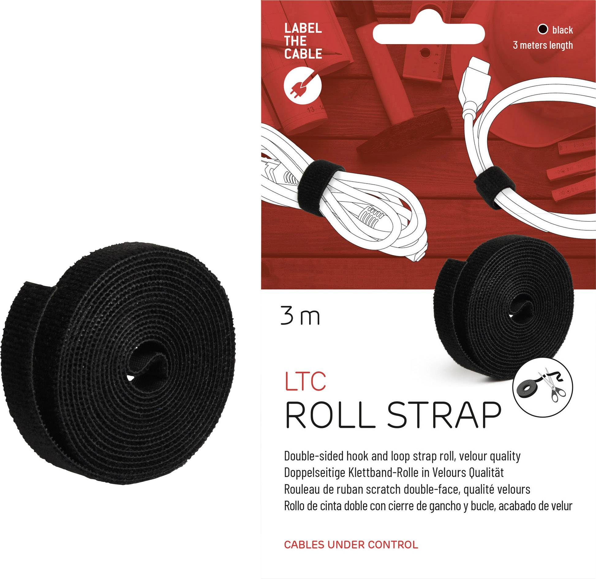 Label the Cable LTC 1210 19 Zoll Klettband Schwarz