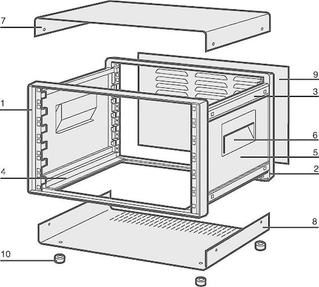 Schroff COMPTEC 10225-629 19 Zoll Baugruppenträger 520 x 420 x 500 Stahlblech 1 Set