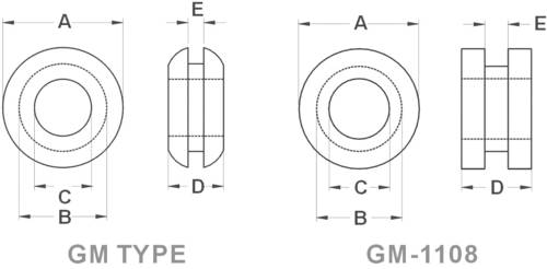 TRU Components TC-GMR1410203 Kabeldurchführung offen Klemm-Ø (max.) 10.5mm Plattenstärke (max.) 3