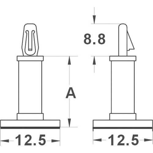 TRU Components TC-MMR8203 Platinenhalter selbstklebend Polyamid Abstandsmaß 7.9mm