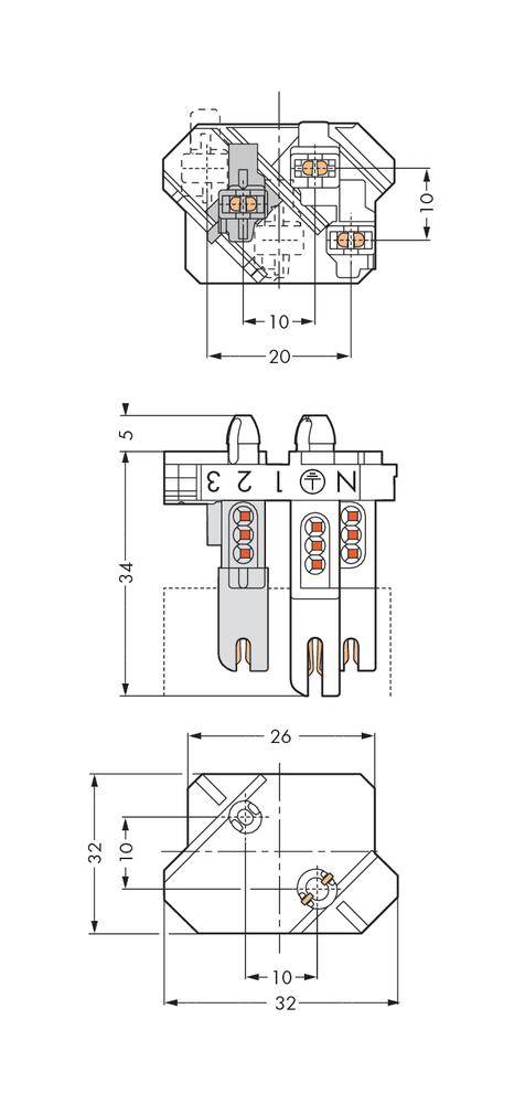 Verbindungsklemme starr: 1-0.5 mm² Polzahl: 5 WAGO 500 St. Weiß