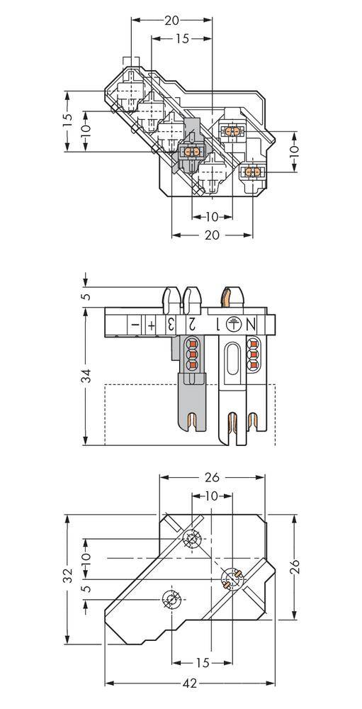 WAGO Verbindungsklemme starr: 0.5-1mm² Polzahl: 4 500 St. Weiß