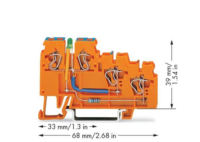 WAGO 270-564/281-483 Initiatorenklemme 5mm Zugfeder Orange 10St.