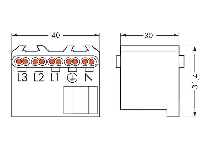 WAGO Verbindungsklemme starr: 1.5-2.5mm² Polzahl: 5 100 St. Weiß