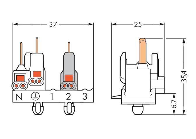 Verbindungsklemme starr: 0.5-1 mm² Polzahl: 4 WAGO 500 St. Weiß