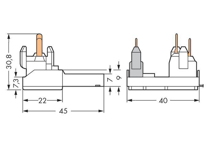 WAGO Verbindungsklemme starr: 0.5-1mm² Polzahl: 4 200 St. Weiß