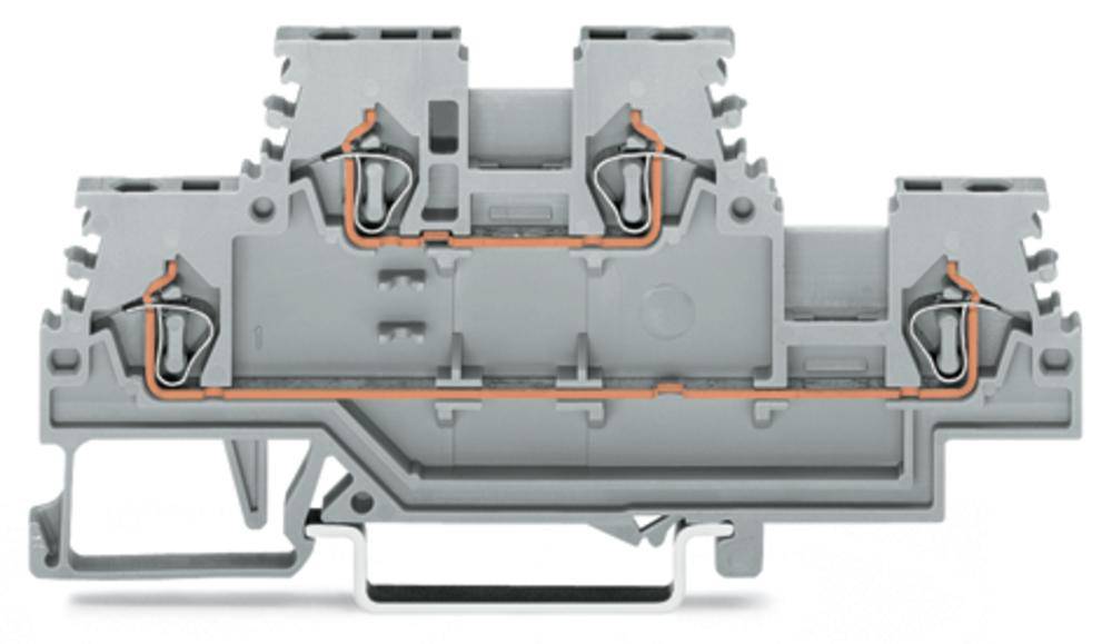 WAGO 279-501 Doppelstock-Durchgangsklemme 4mm Zugfeder Belegung: L, L Grau 50St.
