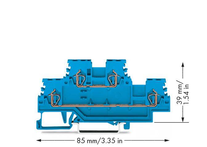 WAGO 279-504 Doppelstock-Durchgangsklemme 4mm Zugfeder Belegung: N, N Blau 50St.