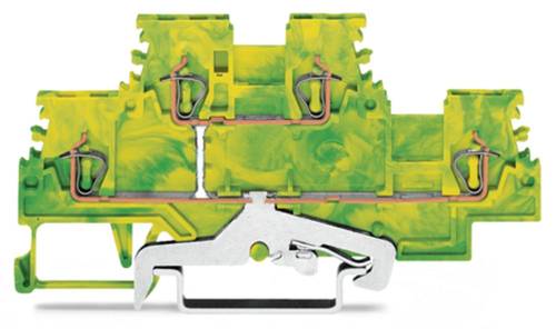 WAGO 279-507 Doppelstock-Schutzleiterklemme 4 mm Zugfeder Belegung: PE Grün, Gelb 50 St.