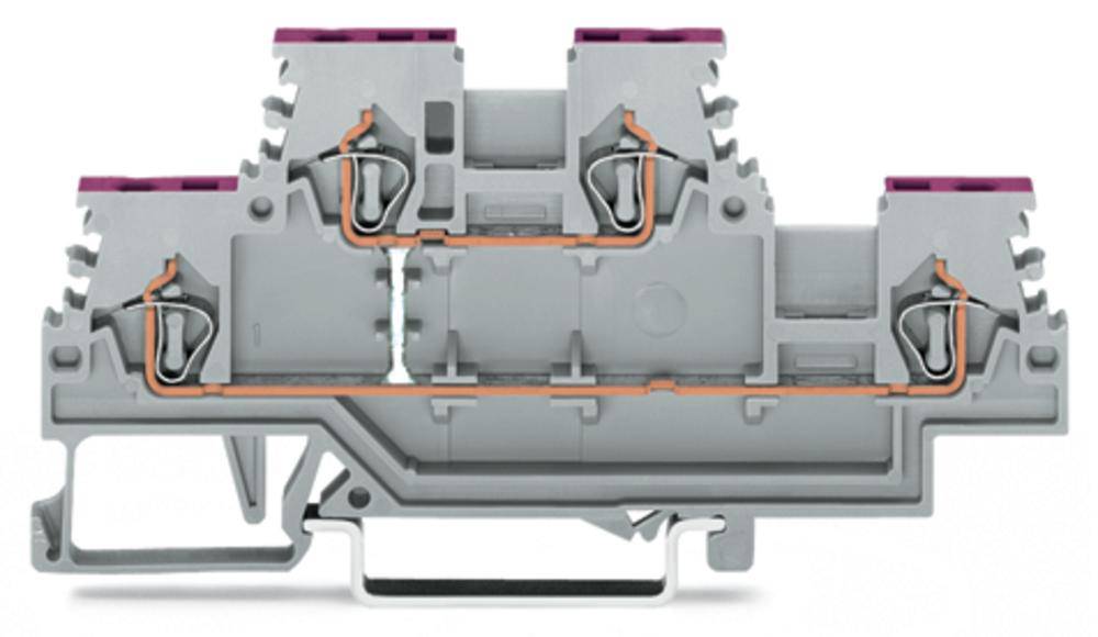 WAGO 279-508 Doppelstock-Durchgangsklemme 4 mm Zugfeder Belegung: L Grau 50 St.