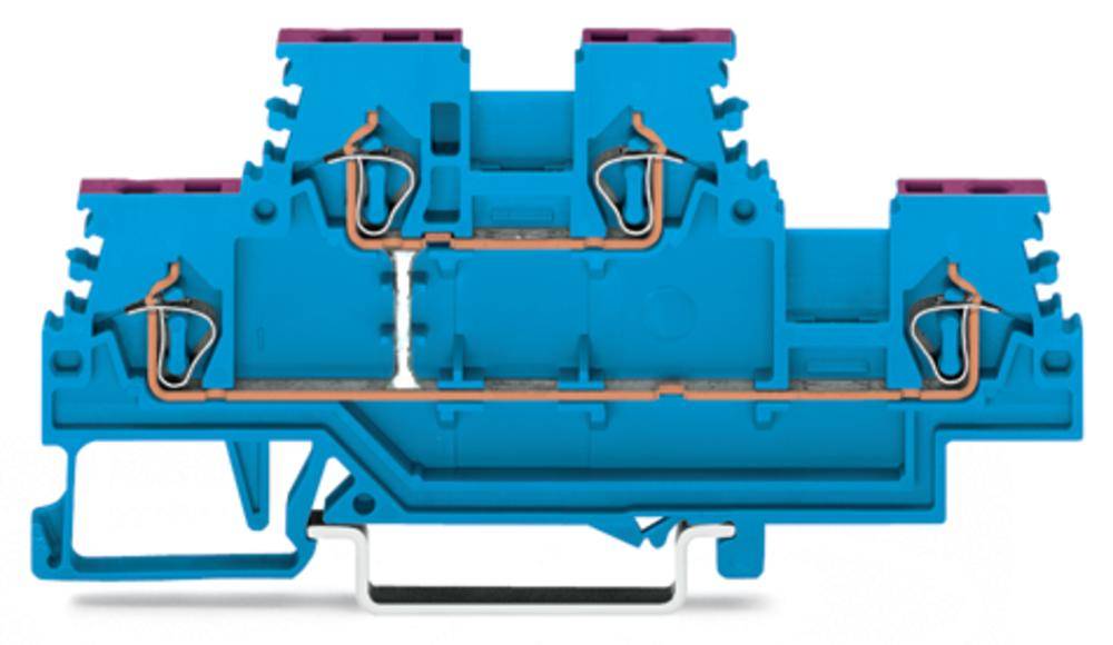 WAGO 279-509 Doppelstock-Durchgangsklemme 4 mm Zugfeder Belegung: N Blau 50 St.