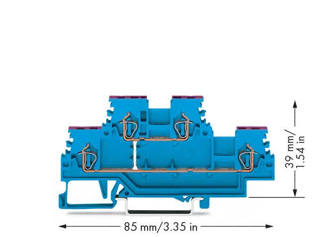 WAGO 279-509 Doppelstock-Durchgangsklemme 4 mm Zugfeder Belegung: N Blau 50 St.