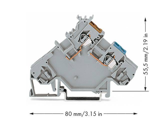 WAGO 280-564 Initiatorenklemme 5mm Zugfeder Belegung: L Grau 10St.