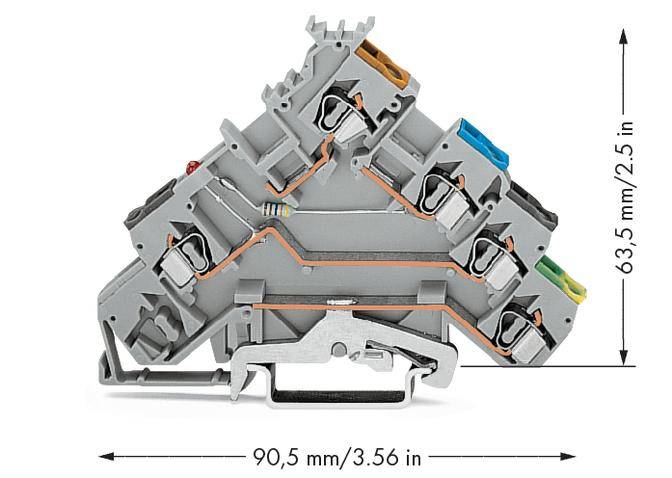 WAGO 280-570/281-434 Initiatorenklemme 5mm Zugfeder Belegung: L Grau 50St.