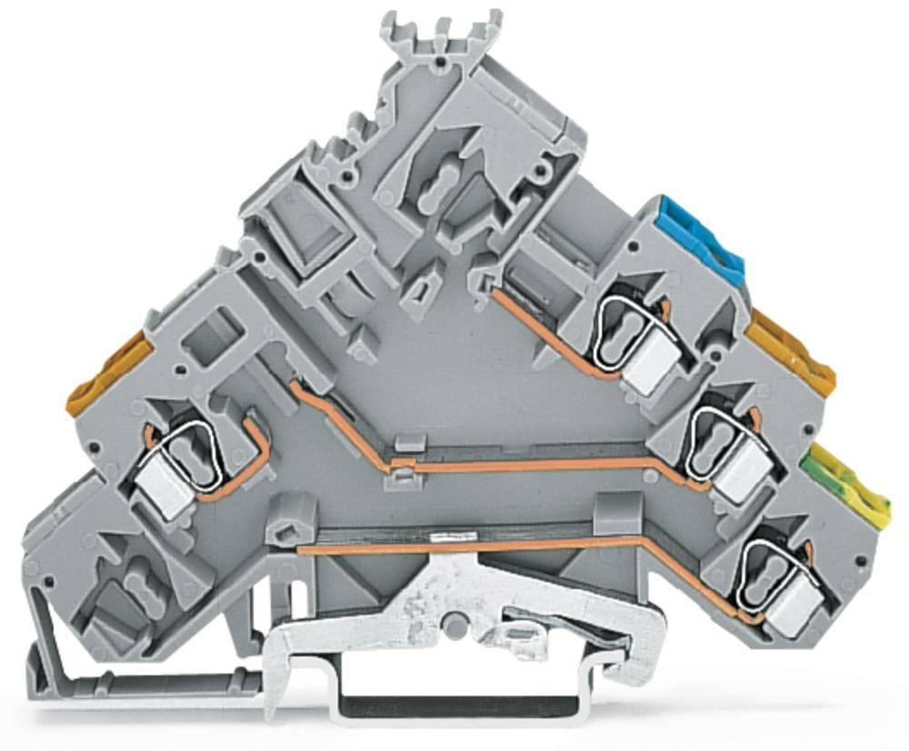 WAGO 280-575 Aktorenklemme 5 mm Zugfeder Belegung: L Grau 50 St.