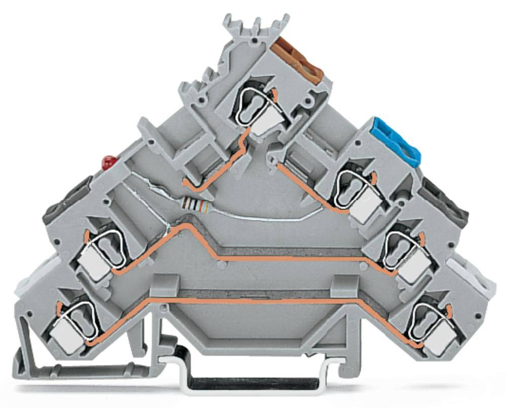 WAGO 280-580/281-434 Initiatorenklemme 5 mm Zugfeder Belegung: L Grau 50 St.