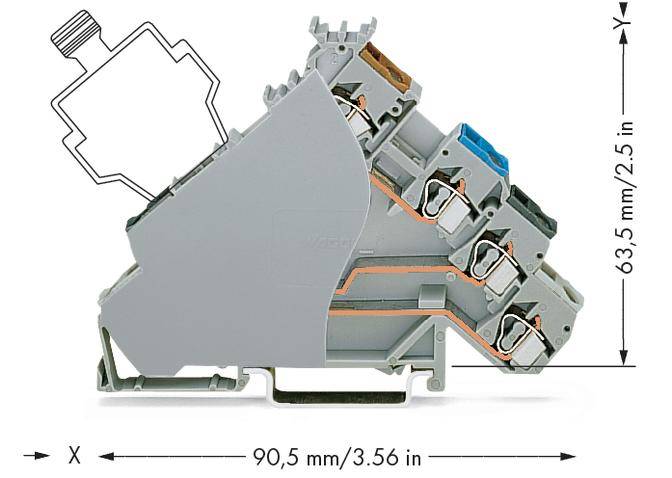 WAGO 280-588/280-320 Initiatorenklemme 6 mm Zugfeder Belegung: L Grau 50 St.