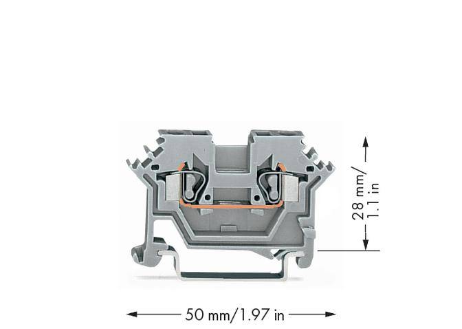 WAGO 280-601 Durchgangsklemme 5mm Zugfeder Belegung: L Grau 100St.