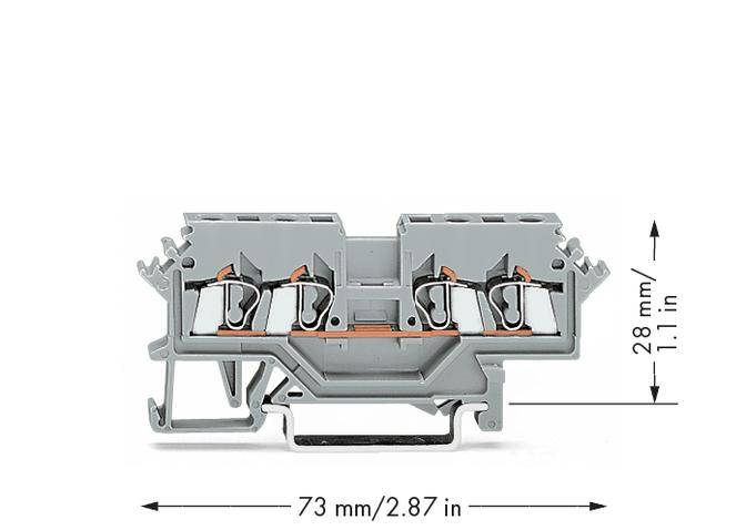 WAGO 280-621 Durchgangsklemme 5mm Zugfeder Belegung: L Grau 100St.