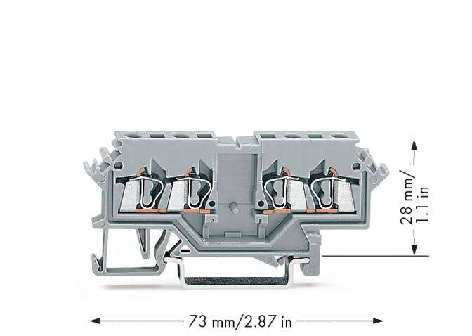 WAGO 280-626 Durchgangsklemme 5 mm Zugfeder Belegung: L Grau 100 St.
