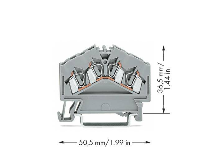 WAGO 280-646 Durchgangsklemme 5 mm Zugfeder Belegung: L Grau 100 St.