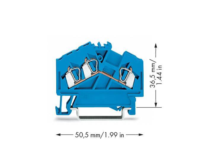 WAGO 280-651 Durchgangsklemme 5 mm Zugfeder Belegung: N Blau 100 St.