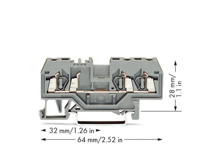 WAGO 280-681 Durchgangsklemme 5 mm Zugfeder Belegung: L Grau 100 St.