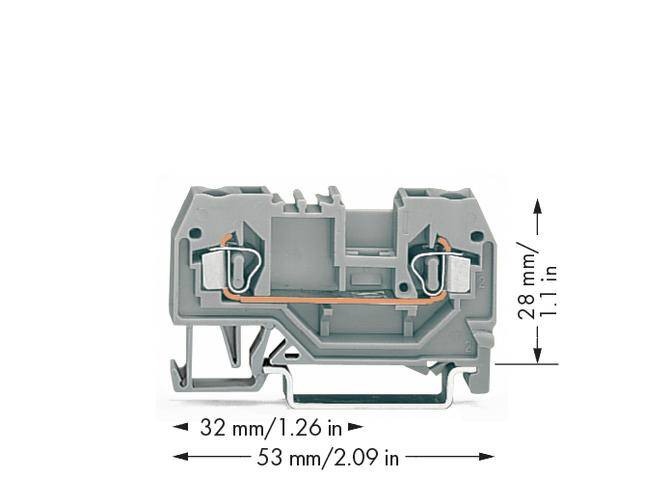 WAGO 280-901 Durchgangsklemme 5 mm Zugfeder Belegung: L Grau 100 St.