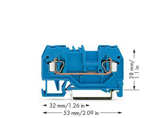 WAGO 280-904 Durchgangsklemme 5mm Zugfeder Belegung: N Blau 100St ...