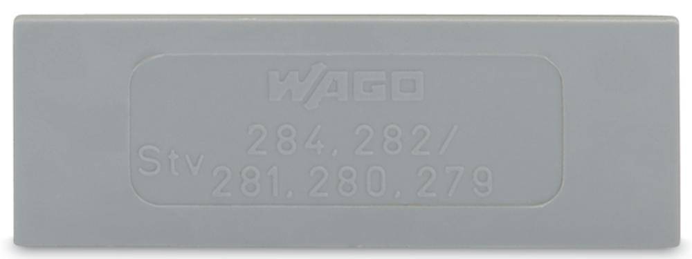 Graue Abdeckplatte mit der Aufschrift 'WAGO 284, 282 / Stv. 281, 280, 279'.
