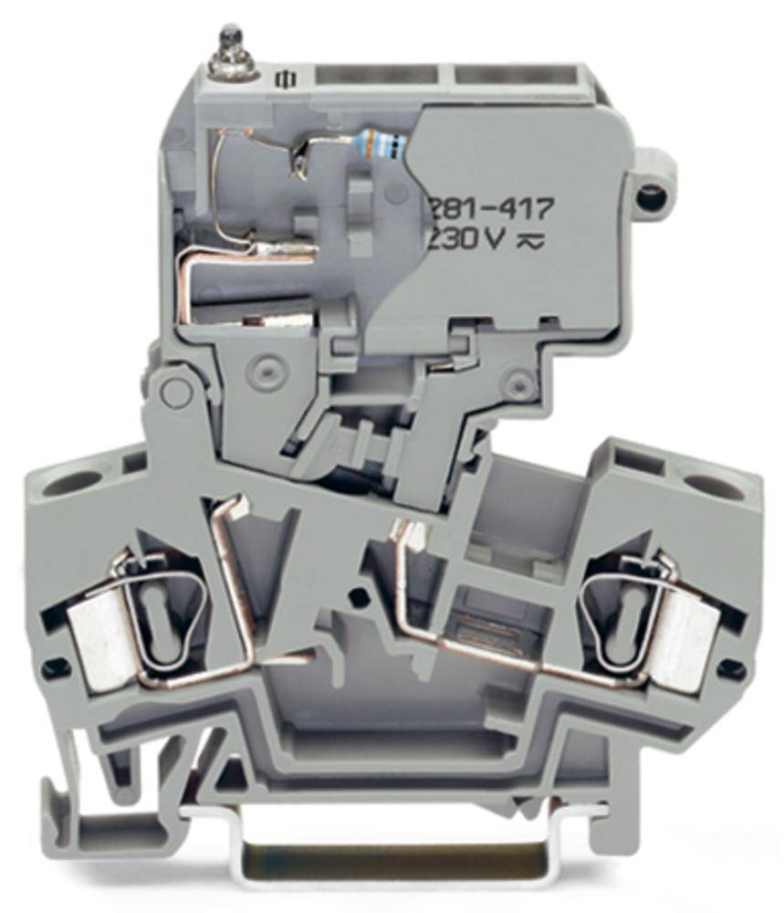 WAGO 281-622/281-418 Sicherungsklemme 8 mm Zugfeder Belegung: L Grau 50 St.